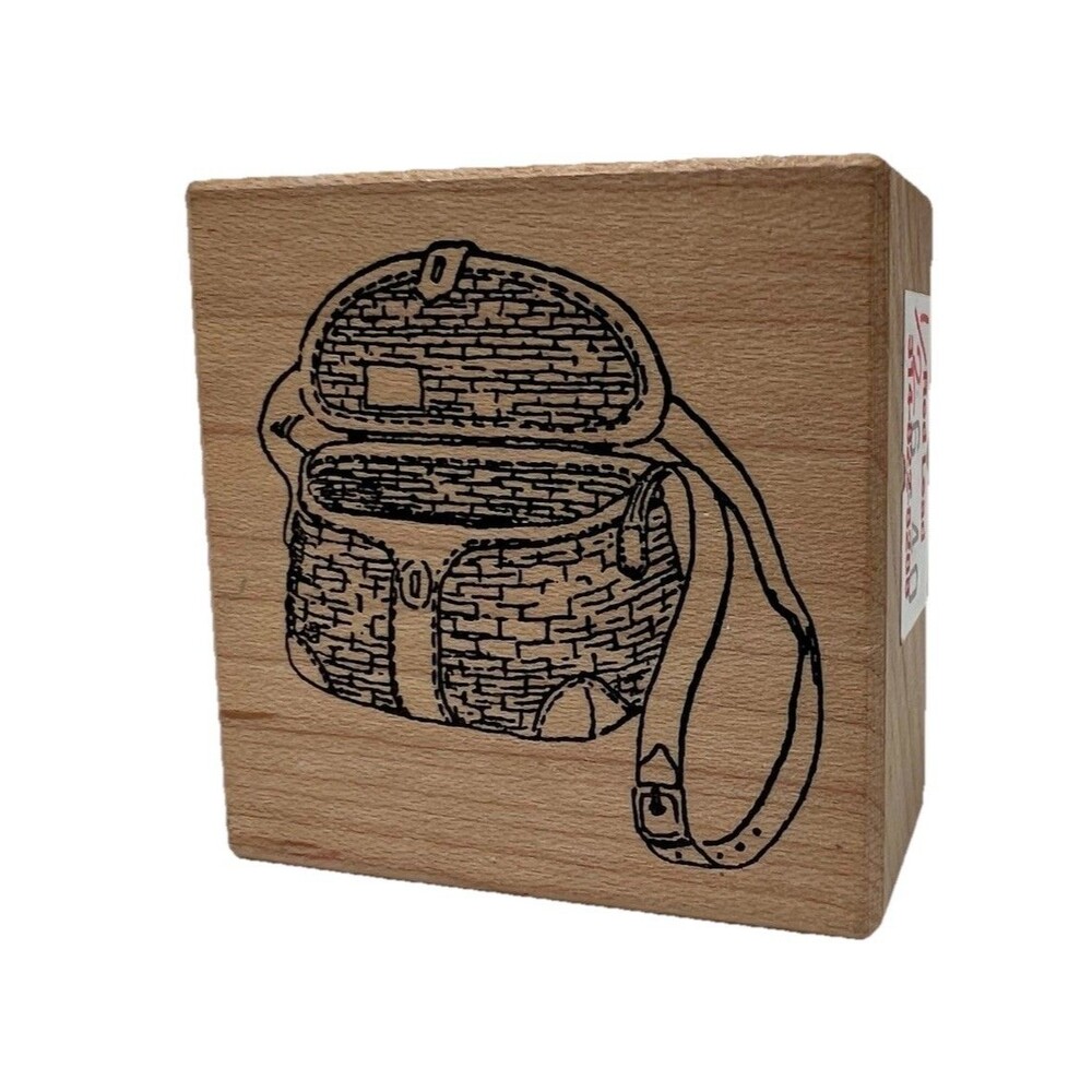Rubber Stamp FISHING CREEL C 25-1911 Stampa Rosa 1999 Wicker Basket Stamp